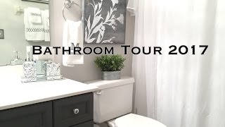 Bathroom Decorating Ideas amp Tour on a budget [upl. by Kanya4]