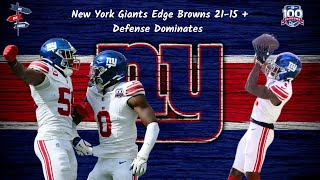 New York Giants Edge Cleveland Browns For First Win  Defense Dominates  Brian Burns  Malik Nabers [upl. by Chyou582]