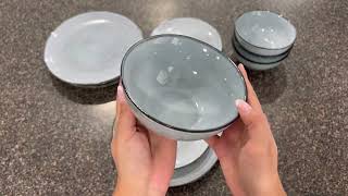 famiware Plates and Bowls Sets for 4 12 Pieces Stoneware Dinnerware Sets Review [upl. by Zildjian]