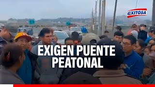 🔴🔵Barranca Pobladores exigen puente peatonal debido a accidentes en la Panamericana Norte [upl. by Ertnom]