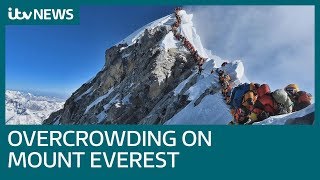 Striking image reveals reality of overcrowding on Mount Everest  ITV News [upl. by Gunn]