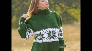 SUPERTANYA Norwegian hand knit Nordic wool green jumper [upl. by Ennaxor]