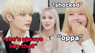 TXT HUENINGKAI exposing his sister kep1er BAHIYYIH in front of EUNCHAE [upl. by Wunder]