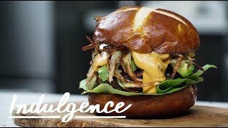 How to Make a BuffaloBlue Curly Fry Cheeseburger Which Tastes as Incredible as It Sounds [upl. by Navek]