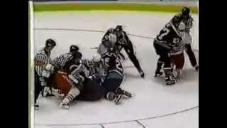 Rangers Islanders scrum Sept 28 1995 [upl. by Sinnelg132]