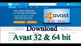 How to download Avast 32 amp 64 bit on filehippocom fast and easy [upl. by Eimak845]