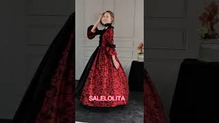 Wine Red Floral Brocade Marie Antoinette Georgian 18th Century Victorian Dress Historical Gown [upl. by Zelten]