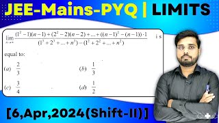 JEE Mains 2024 PYQ 6Apr2024ShiftII  JEE Mains PYQ Solutions  LIMITS PYQ  Lets IQRA JEE [upl. by Adnalohs]