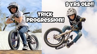 End of 9 Caidens Freestyle BMX Trick Riding Progression [upl. by Aicilec345]