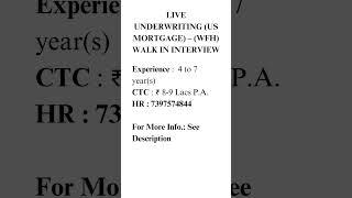 PreviousNext LIVE UNDERWRITING US MORTGAGE – WFH WALK IN INTERVIEW [upl. by Airdnaxila950]