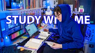 STUDY WITH ME LIVE  12 HOURS  Chill Work With Me Harvard Alumnus Rain Sounds Pomodoro Timer ✨ [upl. by Essam]