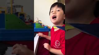 4 year old bro tries cover Believer [upl. by Mohn212]