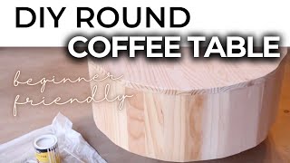 How To Build a DIY ROUND COFFEE TABLE  Beginner Friendly [upl. by Anahsor739]