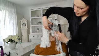 ASMR Real Haircut With Tinsel Hair  Unique Hairdresser Experience [upl. by Alicul]