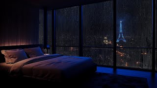 Rain Sound for Sleep in Dark Bedroom Space No Ads 🌿 Deep Sleep and Stress Relief [upl. by Yelnikcm]