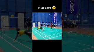 Badminton rally w unexpected saves 😍🏸 badminton skills sports shorts [upl. by Ynohtnaed]