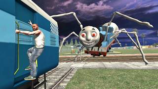 Franklin Fight Horror Thomas Train in Indian Bike Driving 3D [upl. by Roxy459]