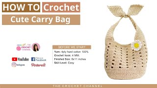 How To Crochet Vintage Tie Bowknot Strap Shoulder Bag Easy For Crochet Beginners English US 🌼🍀🏵️🌿💮 [upl. by Froh]