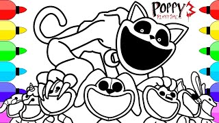 POPPY PLAYTIME CHAPTER 3 Coloring Pages  How To COLOR All BOSSES And MONSTERS [upl. by Martinson]