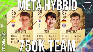 BEST META 750K HYBRID TEAM SQUAD BUILDER TO GET MORE WINS  FIFA 22 [upl. by Dobson]