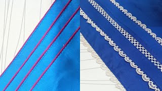 lace stiching with joint lace piping steching tips amp tricks [upl. by Oznol]