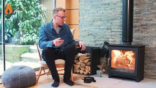 SIA  Eco Design Ready Ecosy Panoramic 5kw Stove Demo [upl. by Bozovich895]