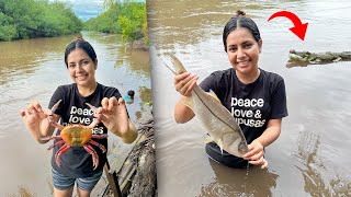 SACANDO CANGREJOS POR LA LLUVIAS FUERTES EN EL SALVADOR 🦀🦀 [upl. by Lenora174]