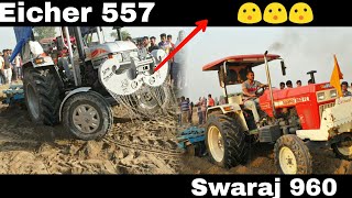 Eicher 557 vs Swaraj 960 tractor in Harrow competison [upl. by Ainegue]