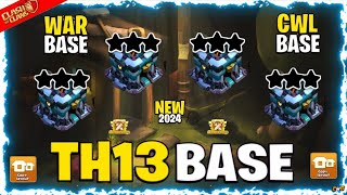 TOP 5 TH13 WAR BASE 2024  LINK  TH13 ANTI 2 STAR BASE LINK  TH13 LEGEND LEAGUE BASE 2024 [upl. by Dnalyr607]