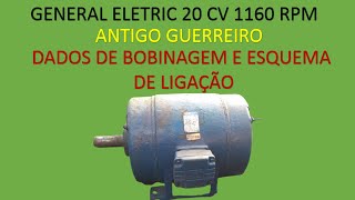 Rebobinagens de motores eletricos  General Eletric 20 cv 1160 rpm [upl. by Jotham256]