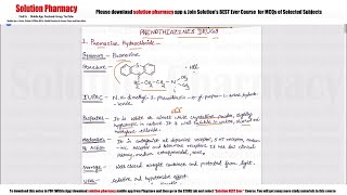 Class 53 Phenothiazine Drug Under Antipsychotic Drugs  Medicinal Chemistry 01  BPharmacy [upl. by Ayiak59]