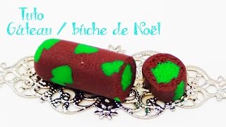 ❄ Tuto ❄ Gâteau  bûche de noêl ❄ FIMO [upl. by Merat]