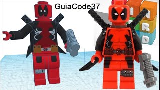 Cómo Modelar a deadpool figure lego 🎇codeblocks 🎢guiacode37Tinkercad✍modelado3dsteam project [upl. by Hurst358]