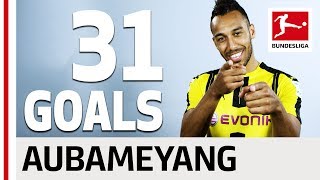 PierreEmerick Aubameyang  All his Goals 20162017 Season [upl. by Basilius]