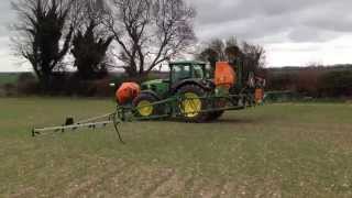 Liquid fertiliser application using Amazone sprayer [upl. by Oninrutas]