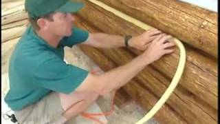 How To Caulk a Log Home Wide Cracks [upl. by Henebry643]