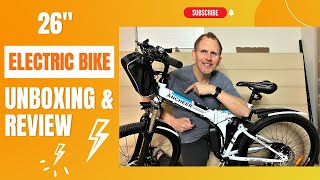 Ancheer 26quot electric bike  folding electric mountain bike in 2021 Unboxing amp Review [upl. by Aretta]