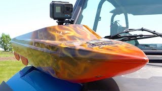 THRASHER WATER CLiMB CHALLENGE w GOPRO Hero 6  Streamline RC Jetboat Action  RC ADVENTURES [upl. by Gnuj]