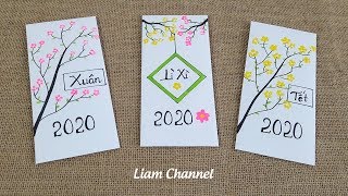 Hướng dẫn làm bao Lì Xì Tết đơn giản  Lucky Money Envelope  Liam Channel [upl. by Anasor]