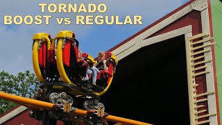 Tornado quotBoost Modequot vs Regular POV Comparison  Bakken Intamin Spinning Coaster  NonCopyright [upl. by Nali]