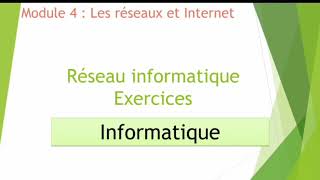 Exercices informatique réseau informatique tronc commun ista تمارين معلوميات [upl. by Brom]