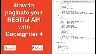 How to paginate your RESTful API with Codeigniter 4 Pagination API RESTful avec Codeigniter 4 [upl. by Annohsed]