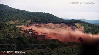 Brazil 2019  The exact moment a dam burst in Brumadinho Brazil on 25 January 2019 [upl. by Alag]