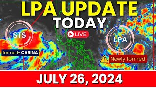 LPA Update Today July 26 2024  Bagyong Carina at Habagat Update  Pagasa Weather Update Today [upl. by Anot]