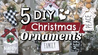 5 DIY Dollar Tree Christmas Ornaments  Dollar Tree Christmas Decor 2019  Krafts by Katelyn [upl. by Ahsirtap]