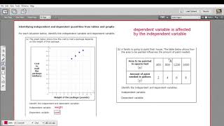 Identifying independent and dependent quantities from tables and graphs [upl. by Ettevad]