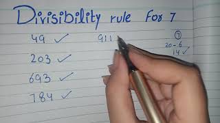 Divisibility Rule of 7 Divisibility Rule of 7 with example [upl. by Adine]