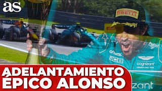 ADELANTAMIENTO de ALONSO sobre CHECO PÉREZ  GP BRASIL [upl. by Ruthann]