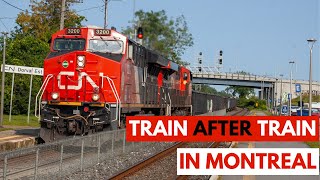 2 Hours of NonStop Train Action in Montreal  Boston By Rails Over the Border [upl. by Anirehtak]