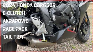 2024 Honda CBR650R  Akrapovic No DB Killer  EClutch  Matte Black  Relaxed Ride  Summer 24 [upl. by Ennasirk813]